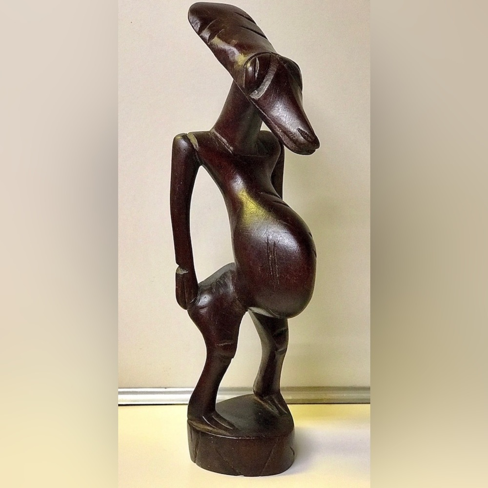 Antique Hand Carved Ebony African Fertility Figurine Statuette